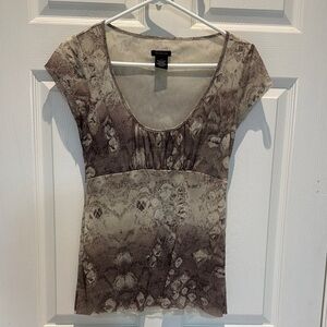 Calvin Klein Jeans Brown Fitted Blouse